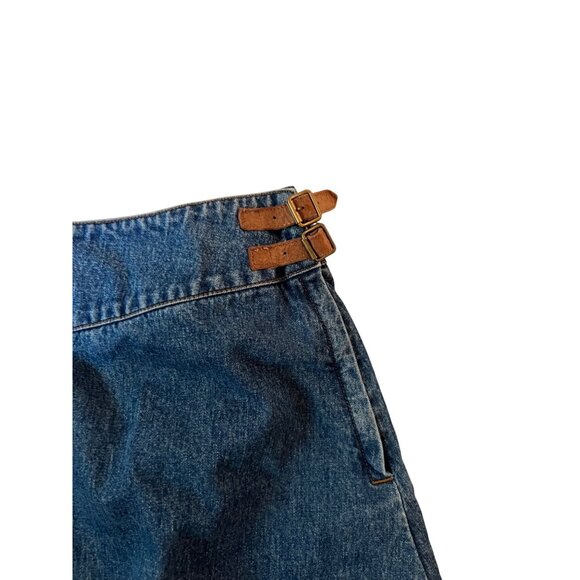 Vintage Ralph Lauren Denim Aline Jean Skirt Women's Size 18W Adjustable Buckle - Picture 3 of 4